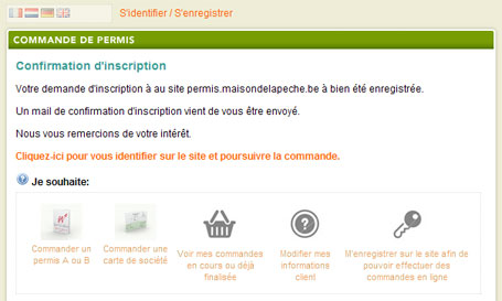 Confirmation d'inscription Confirmation d'inscription