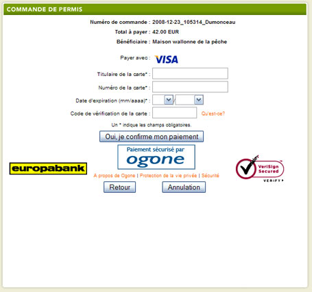 Paiement par carte de crédit Visa Paiement par carte de crédit Visa